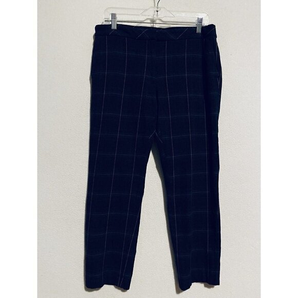 J Jill Pants Womens 12 Premium Bi Stretch Plaid Straight Leg Stretch Pockets - Picture 1 of 8